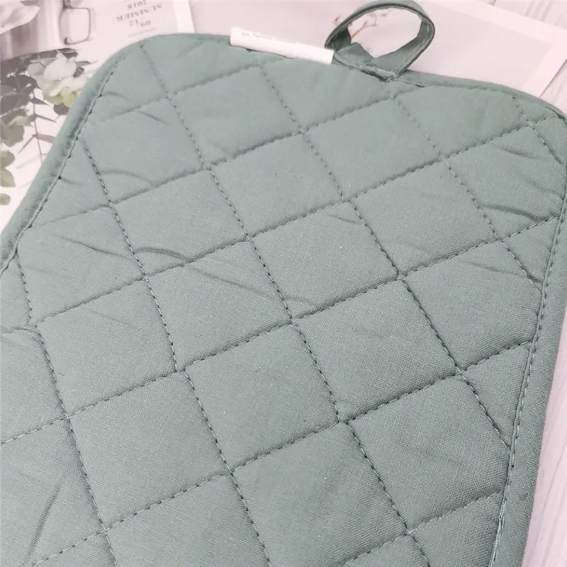 1Pc Rectangle 17x22cm Pot Holder Colorful Printed Cotton Heat Resistant Potholder Pad Table Placemat