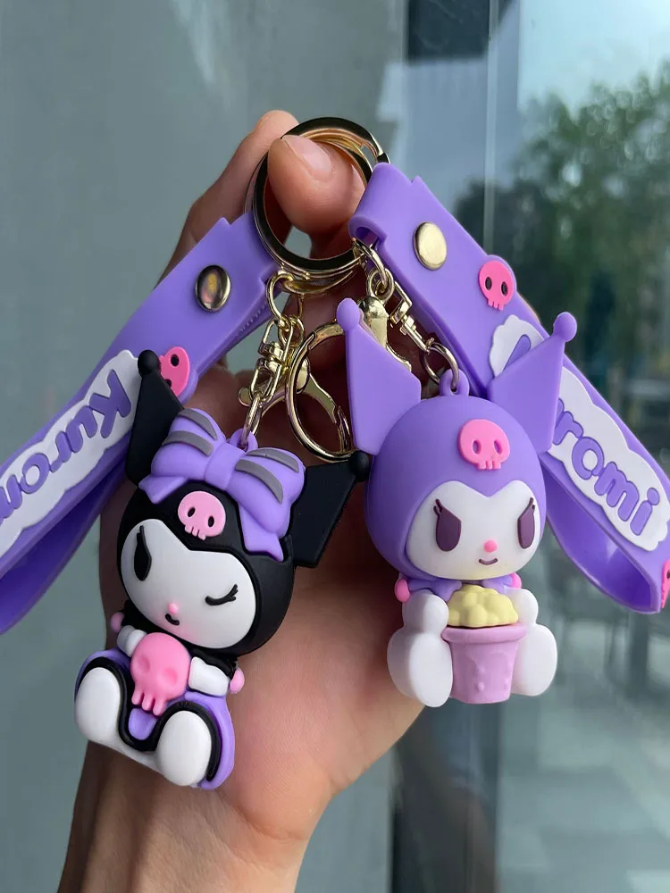 Porte-clés mignon Sanrio Kuromi, modèle de dessin animé, jouets, pendentif de sac de Couple, accessoires d'ornement, petit cadeau