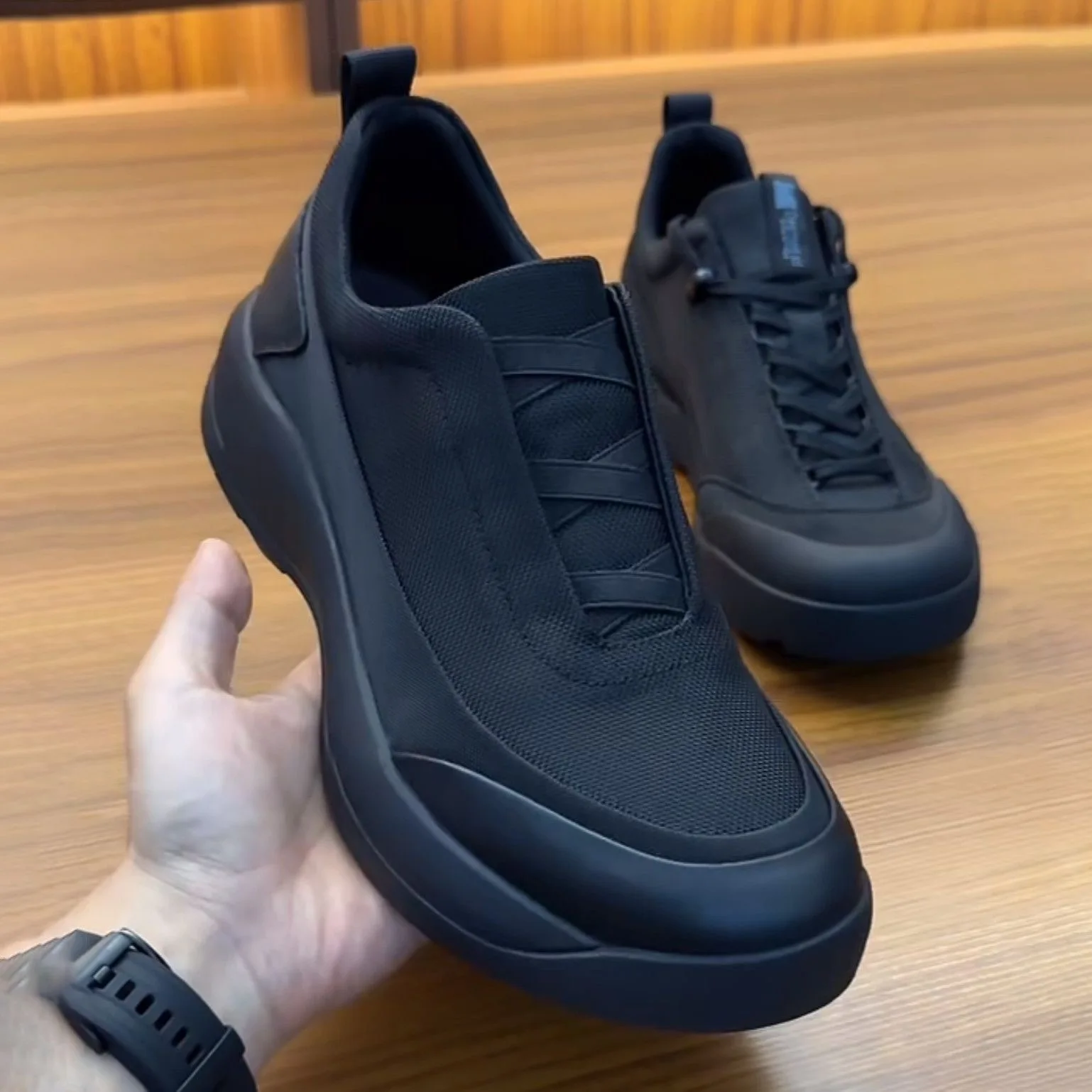 Black Solid Colour Canvas Breathable Sneakers Spring New Mens Casual Shoes Outdoor Comfortable Anti Slip Flat Cloth Man Footwear