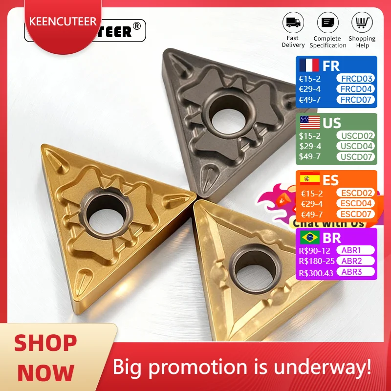 

TNMG16 TNMG160404 TNMG160408 KT60 KT6020 Carbide Insert for Cermet WTJNR/L External Turning Tool Blade Lathe Parts CNC Cutter