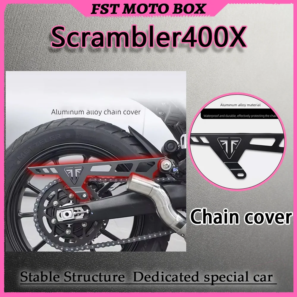 FOR Retro Durable Aluminum Sprocket Box Cover Drive Chain Protection Parts for Scrambler 400X Motorcycle Accessories