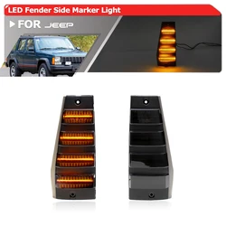 Smoked Strip-Style LED Bumper Corner Fender Side Marker Lights For 1984-1996 Jeep Cherokee XJ 1984-1990 Wagoneer 86-92 Comanche