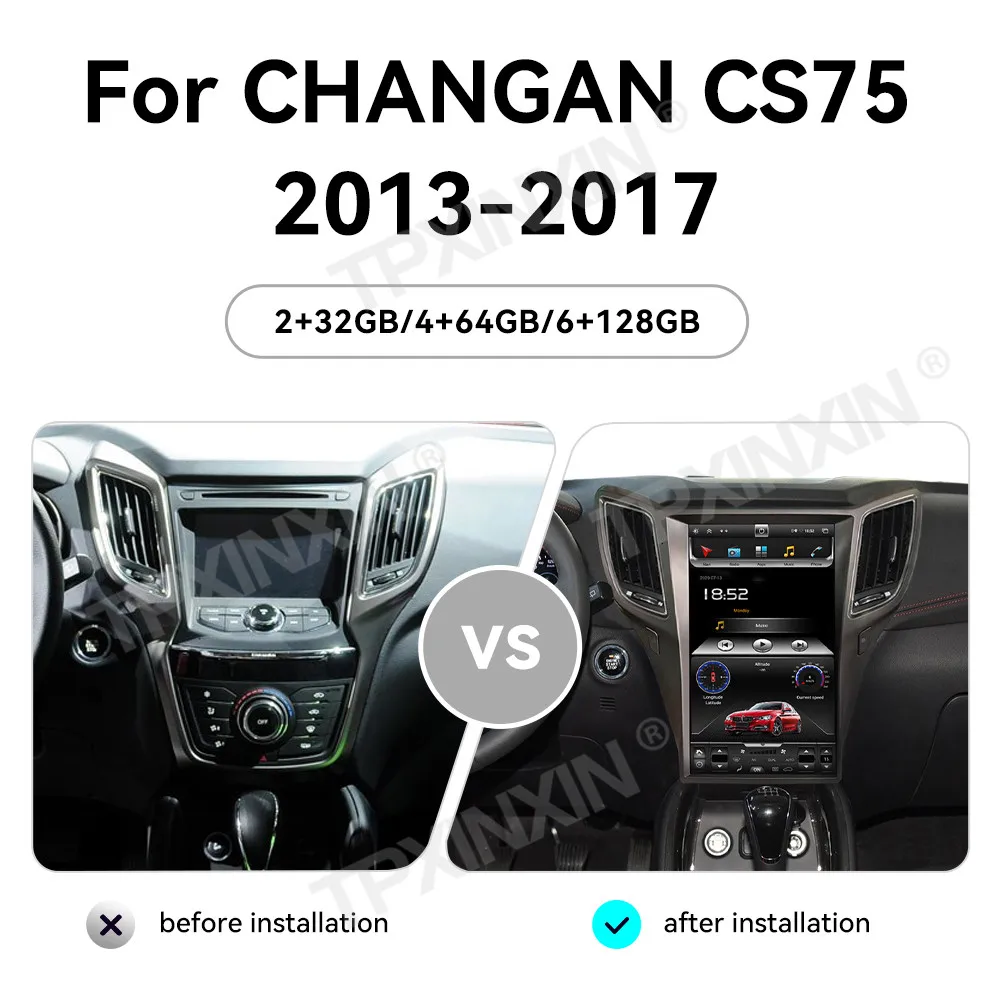 For Changan CS75 2013 - 2017 Android Car Radio 2 Din Autoradio Stereo Receiver GPS Navigation Multimedia Player Head Unit Screen