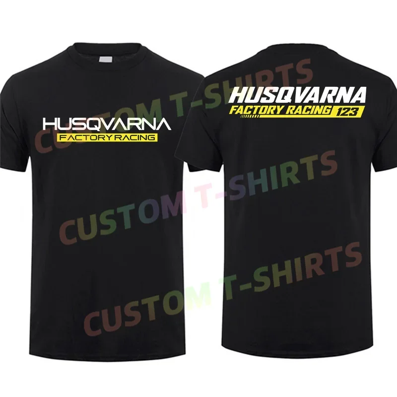

Мужская футболка 2025 года, повседневная футболка H-Husqvarnas Factory Racing для мотокросса, летняя хлопковая футболка с короткими рукавами и рисунком S-4XL