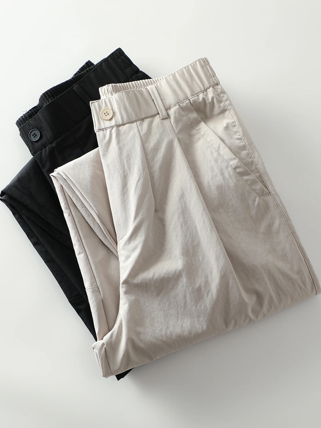 

Мужские повседневные брюки премиум-класса с зауженным кроем, из немнущейся драпирующейся ткани, с дизайном Garden Fold, осенняя новинка, прямые штанины, полиэстер