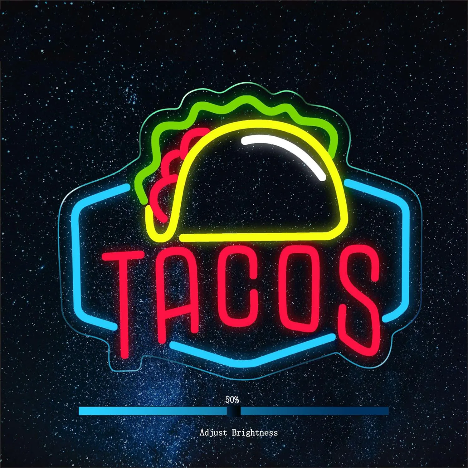 1 علامة نيون LED تاكو لتزيين الجدران - مطعم مكسيكي بيتزا متجر مطبخ حفلة بار ديكور متجر، مصدر طاقة USB 5 فولت