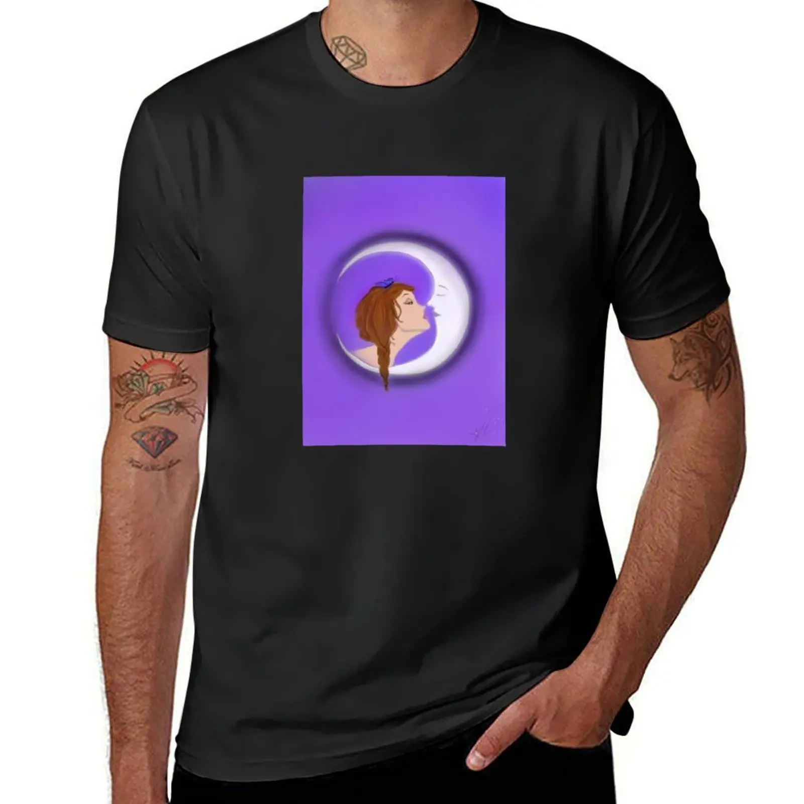 kissing the moon T-Shirt quick-drying plain anime sports fans mens white t shirts