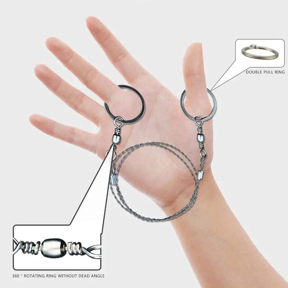 Survival Wire Saw Portable Hand String Rope Saw Camping Saw Rope PVC Pipe Cable Saw for Camping Hiking Hunting Gardening