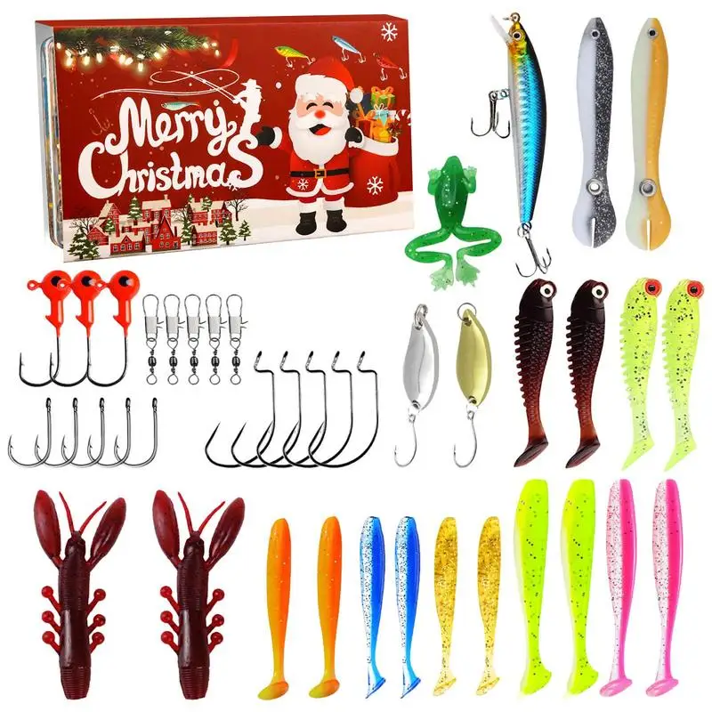 

Fishing Lure Advent Calendar 2024 Christmas Countdown Fish Tackle Set Xmas Surprise Gift For Adult Men Fishing Enthusiasts