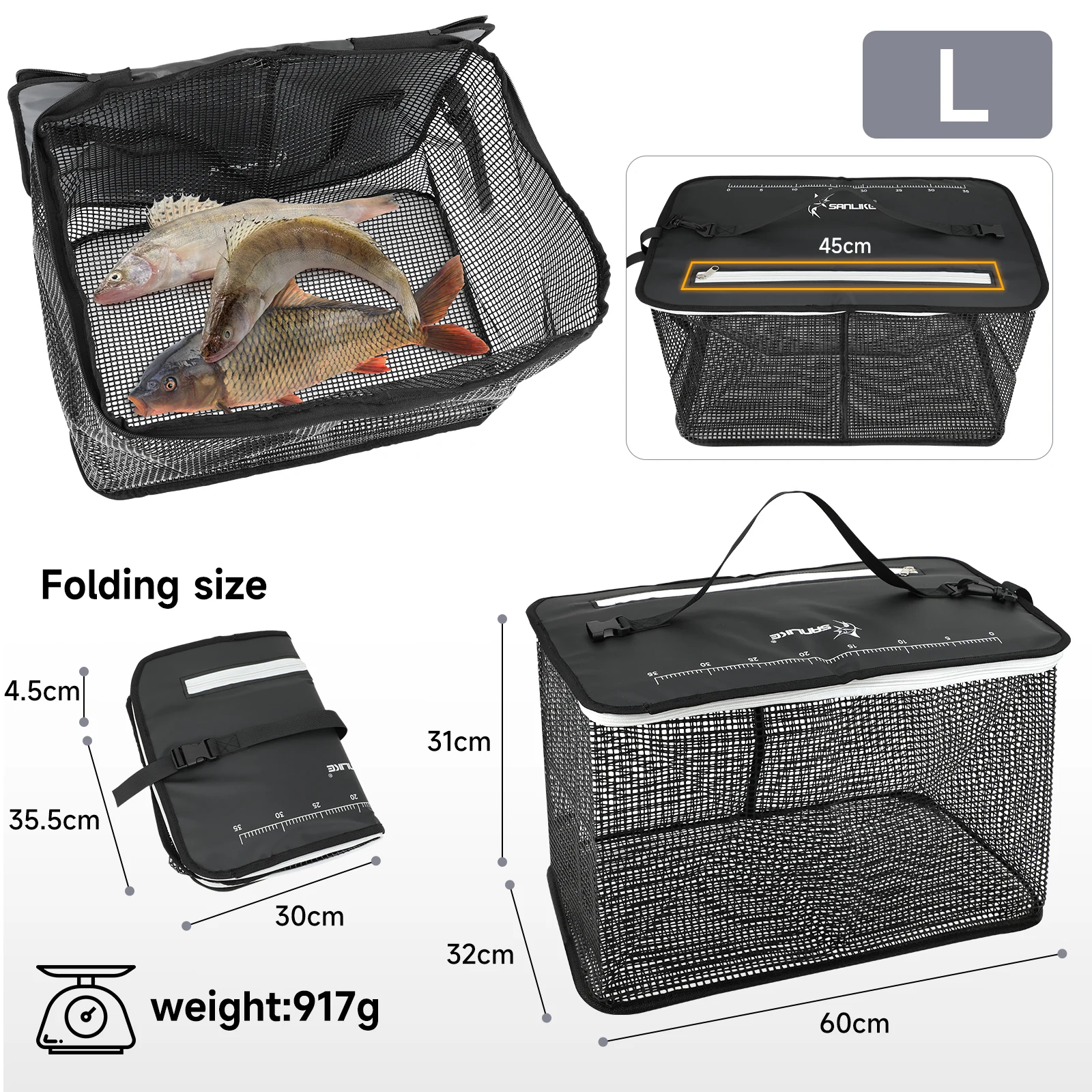 Imagem -05 - Sanlike-folding Fish Guard Net Balde de Peixe Vivo Tanque de Água Portátil Equipamento de Pesca Case de Proteção Flutuante Vivo