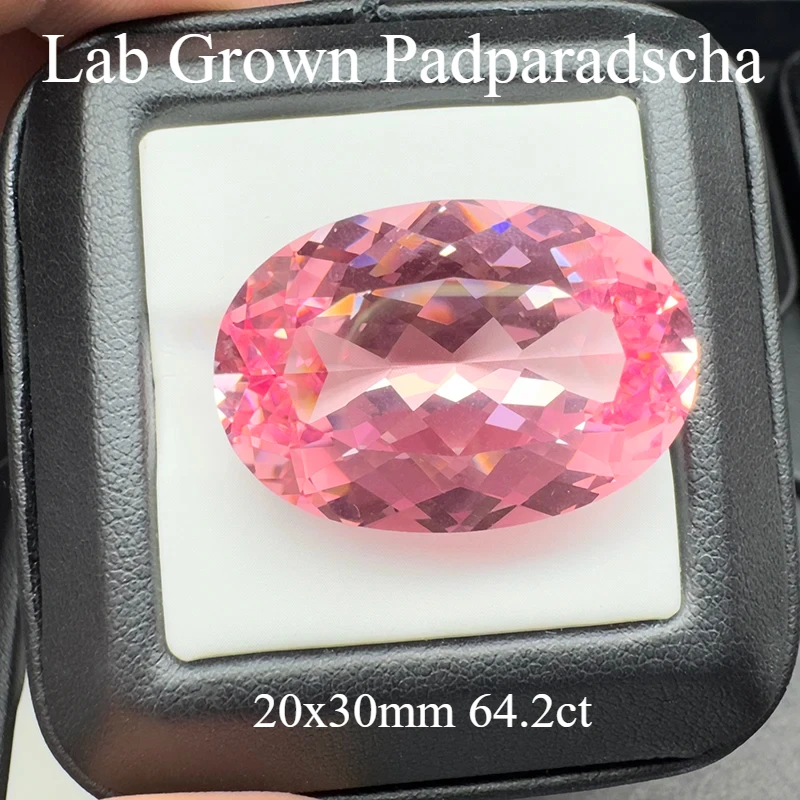 

Выращенные в лаборатории Padparadscha красный цвет лотоса овальной огранки 20x30 мм 64,2 карата очаровательные драгоценные камни для подарка DIY изготовление ювелирных изделий с сертификатом AGL