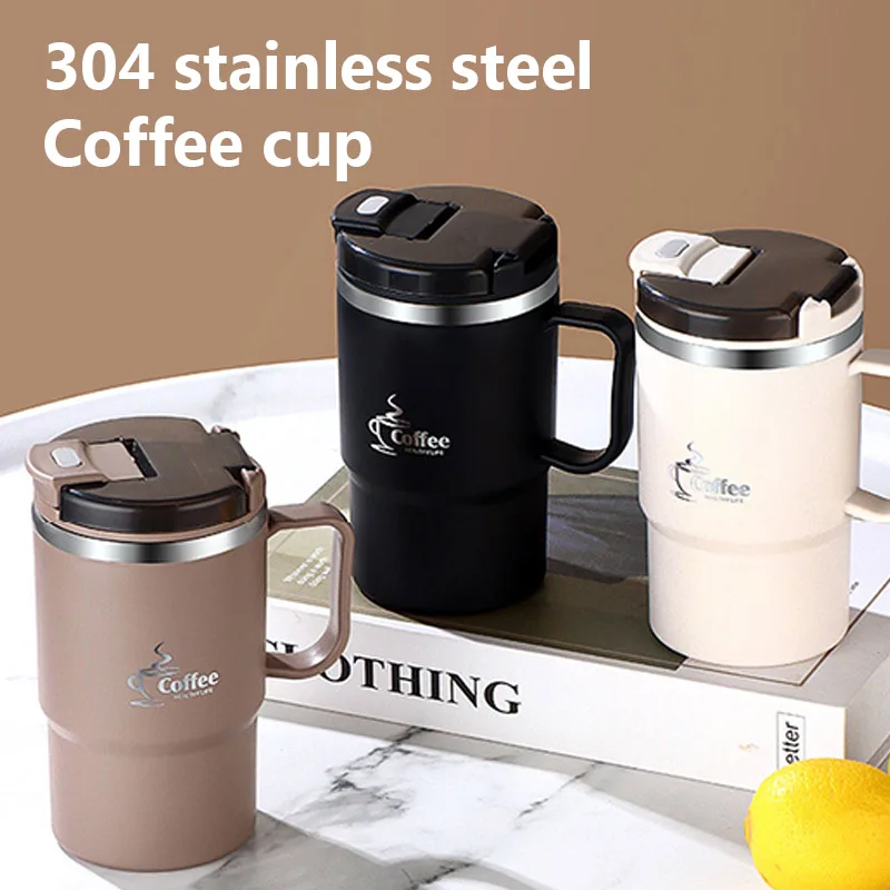 Isolierte Kaffeetasse aus Edelstahl 304, Teetasse mit Teesieb, Deckel, Stroh, Wasser, Milch, Saft, Tassen, Kaffeetasse für Zuhause, Trinkgeschirr