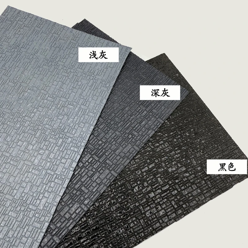 Modèle mural de simulation en plastique pvc, 2 pièces, 20x30cm, panneau en plastique avec texture concave et convexe, modèle de chaussée murale, matériel de construction