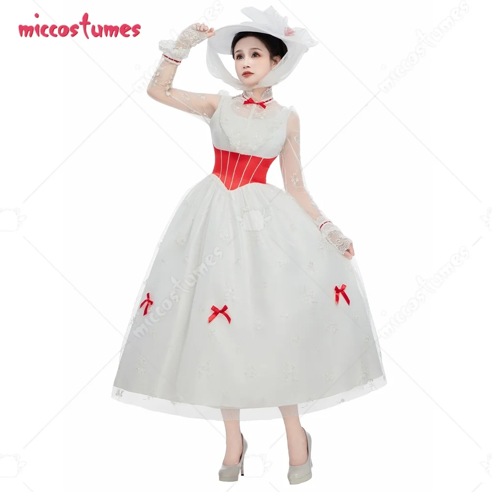 

Miccostumes Women's Mary Cosplay Dress With Hat Edwardian Era Dress Renaissance Vintage Costume Halloween