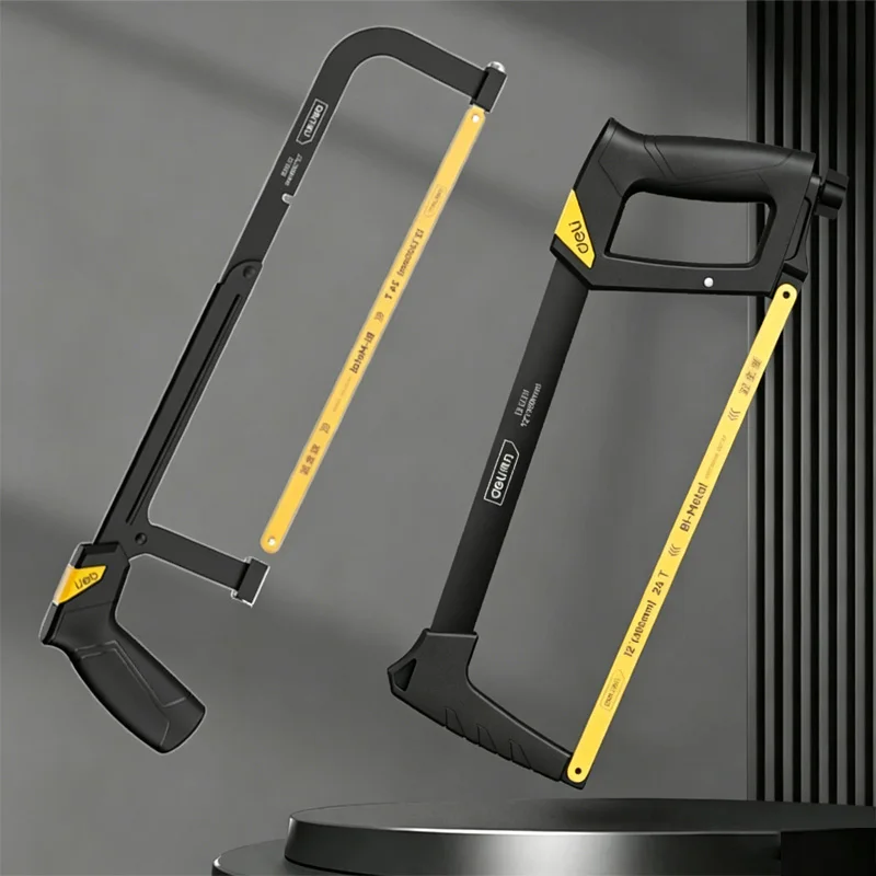 12 Inch Aluminum Square Tube Hacksaw Frame And Adjustable Steel Saw For Metal Plastic Pipe Cutting Workshop Hand Tool Equipment