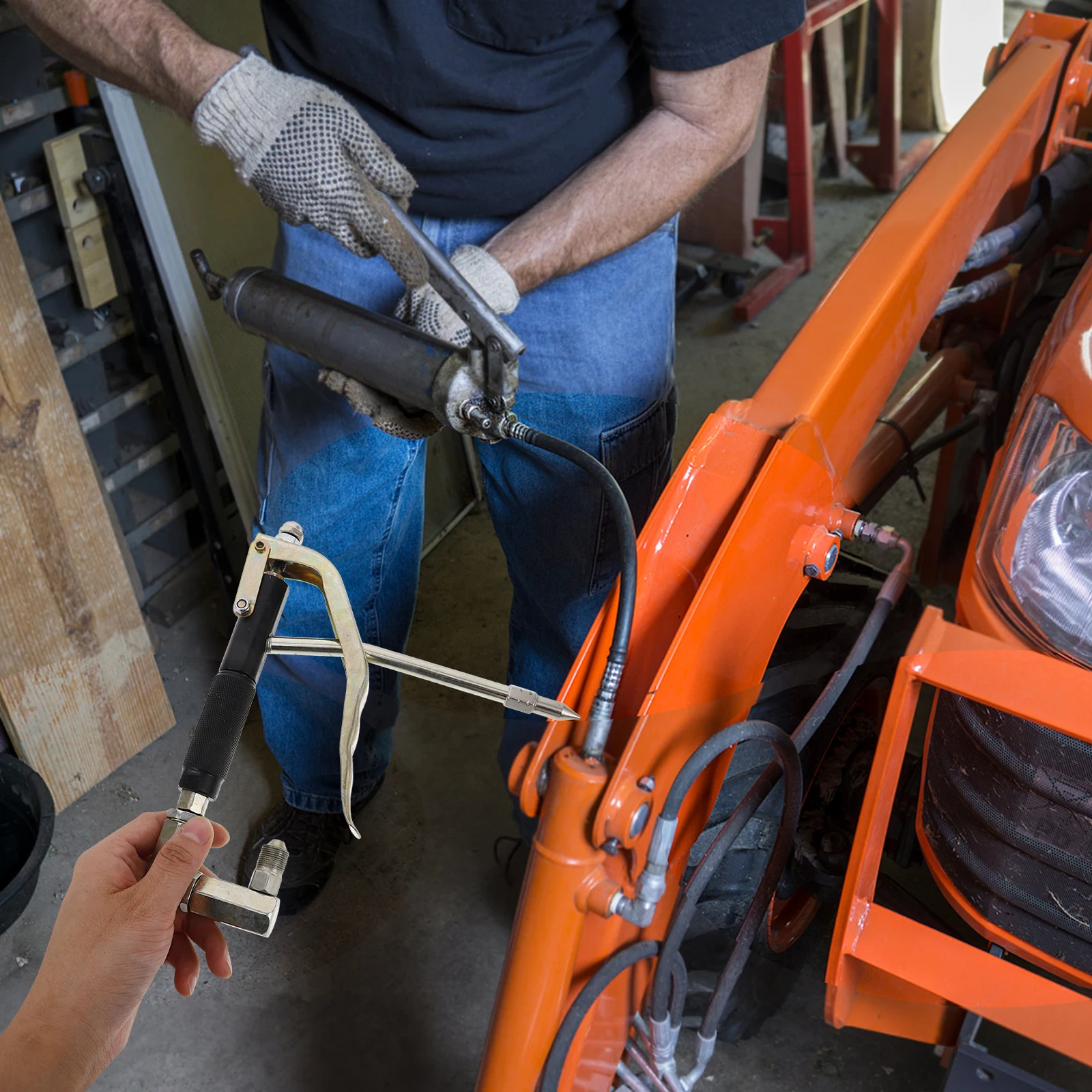 

Heavy Duty Steel Multi-Directional Locking Clamp Type Quick Release Replacement Oil Nozzle For Car Maintenance Pneumatic Grease