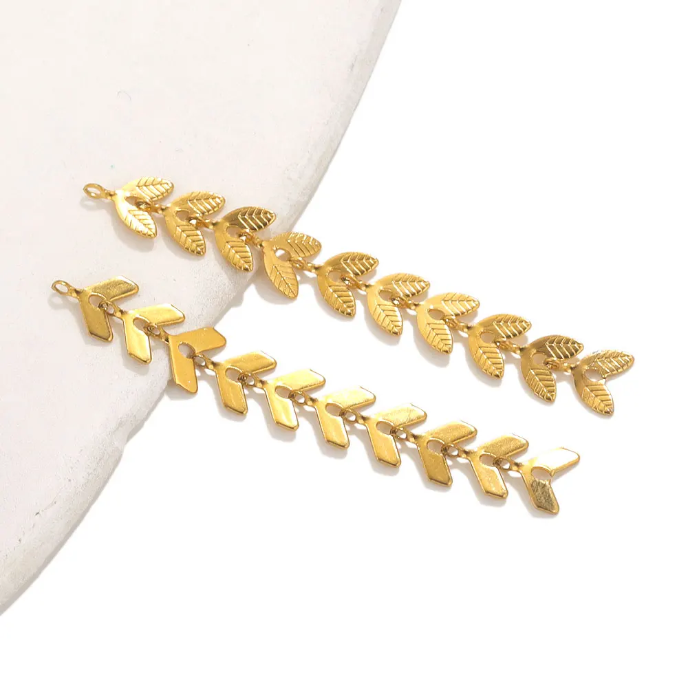 10pcs Stainless Steel Airplane Chain Charms For Jewelry Makings Leafs Dangle Jewelry Earring Making Supplies Accessories Bulk