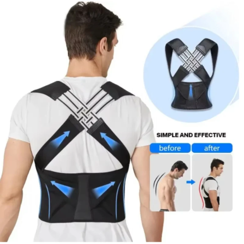 

Back waistband posture corrector for men and women, adjustable shoulder straightener with full support for upper and lower back