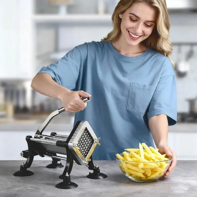 

Cast Iron Manual French Fry Cutter 13mm Blade Grids For Potatoes Vegetables Commercial Home Use Durable Nonrust Steel ABS Y5GB