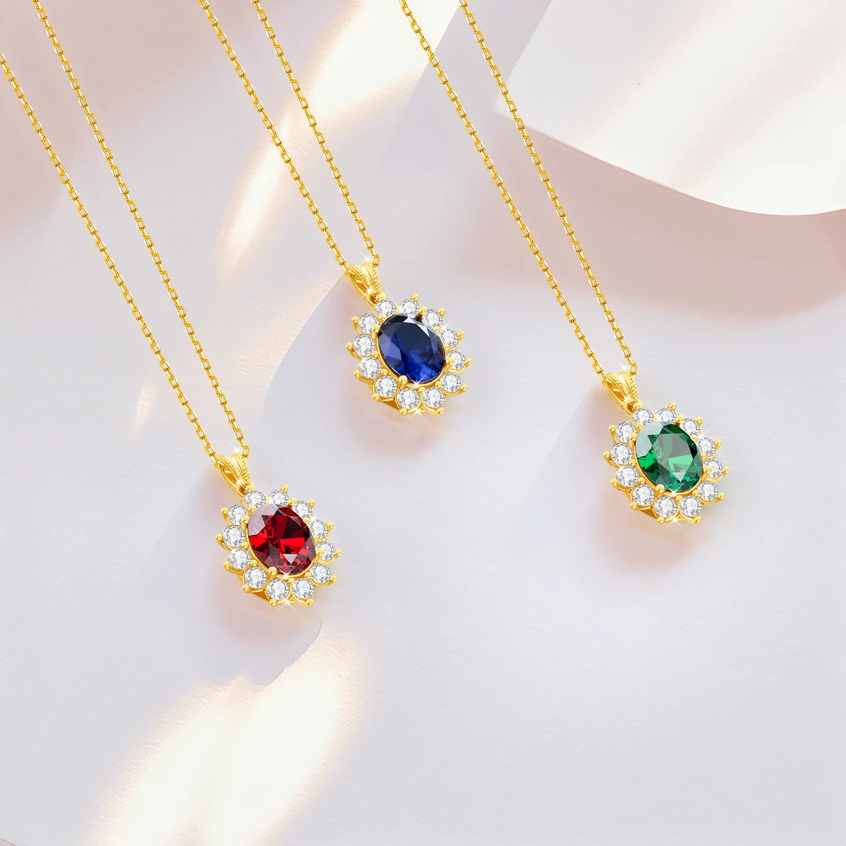 Au750 Necklace Real 18K Gold Princess Diana of Wales Pendant Fine Jewelry Wedding Anniversary Gift for Women