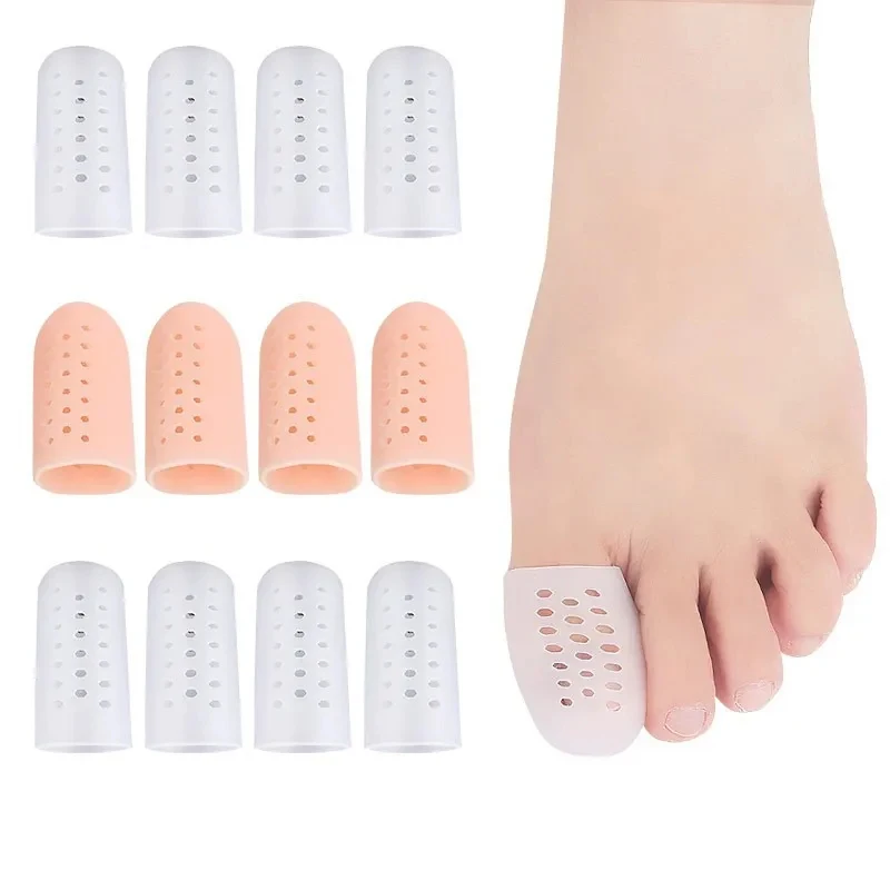 1/2/3/5pairs Silicone Perforated Toe Sleeve Overlapping Toe Protector Finger Cover Corn Tube Toe Separator