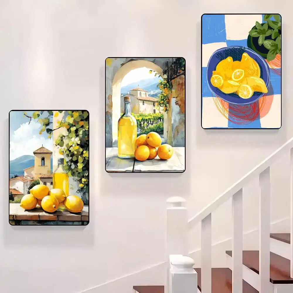 

Italy Sicilian Lemon Tree Poster Sticky Wall Waterproof Home Living Room Bedroom Bar Aesthetic Decoration Perfect Gift