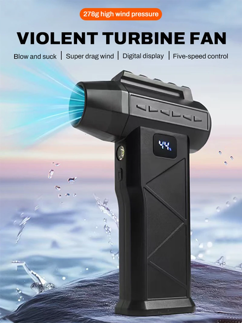 

Violent Turbo Fan Pro Max 600000 об/мин Супер мощное продувочное всасывание 2-в-1 Ветровоздуходувка Бесщеточный двигатель Турбоструйный очиститель