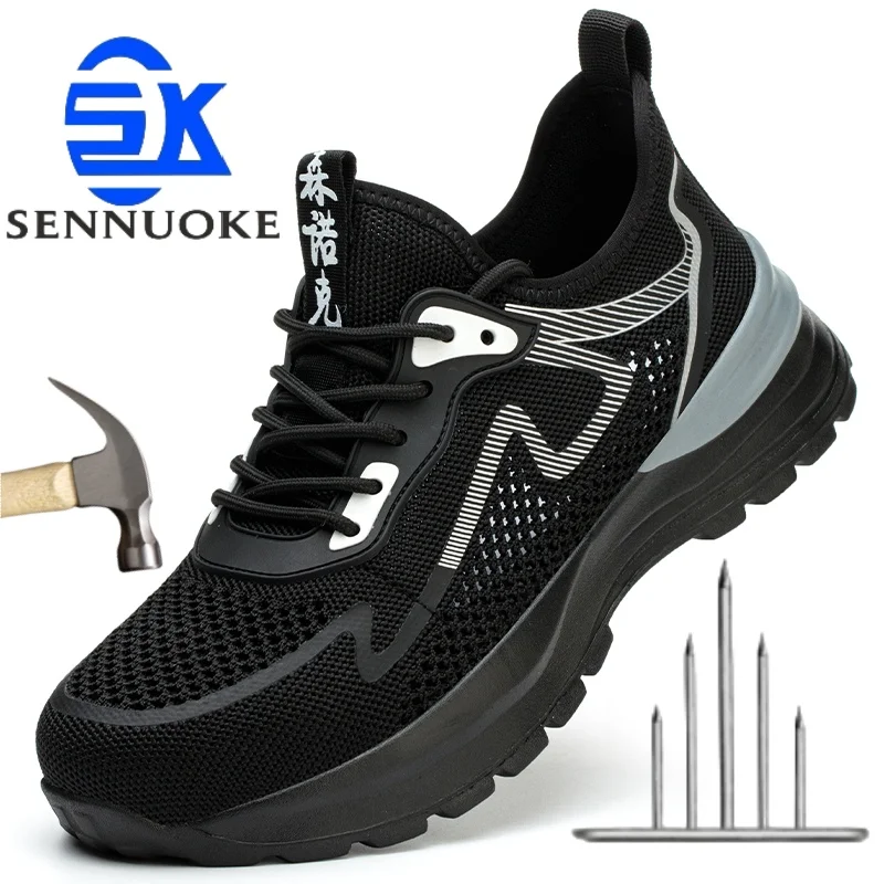 

Safety Shoes Men for Work Lightweight Sport Sneakers Steel Toes Free Shipping Safety Tennis Protection for the Feet Original