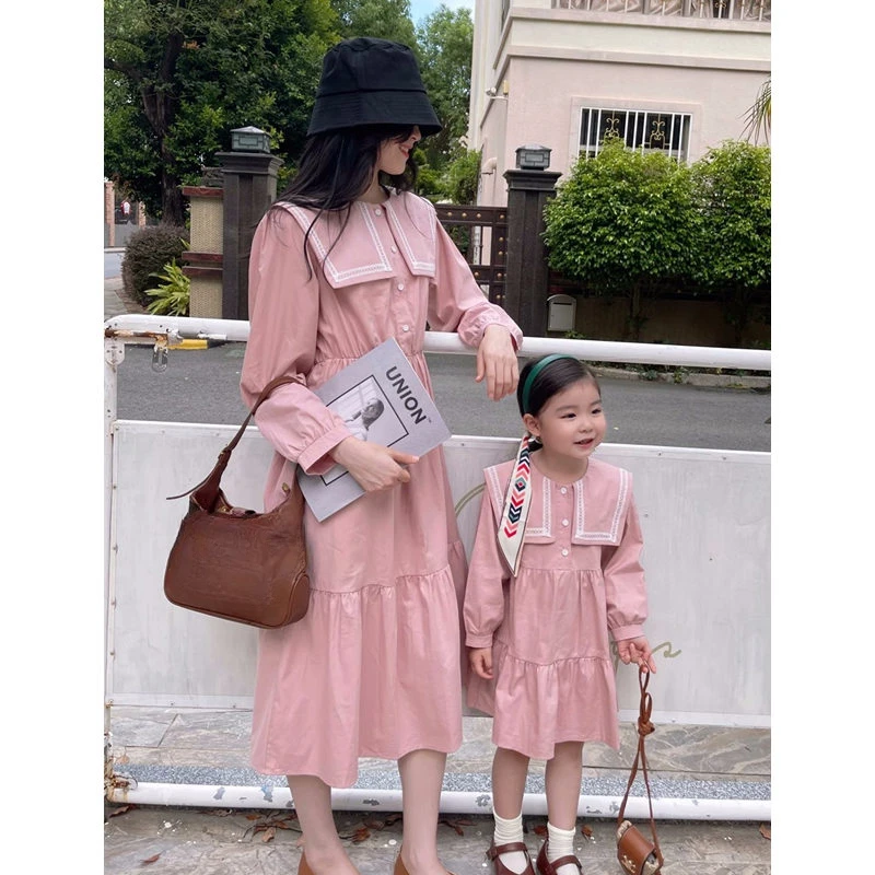 

Mammy and Daughter Dress Mom and Baby Girl Matching Boutique Clothes Equal Mommy and Me Child Long Sleeve Dresses Women Clothing