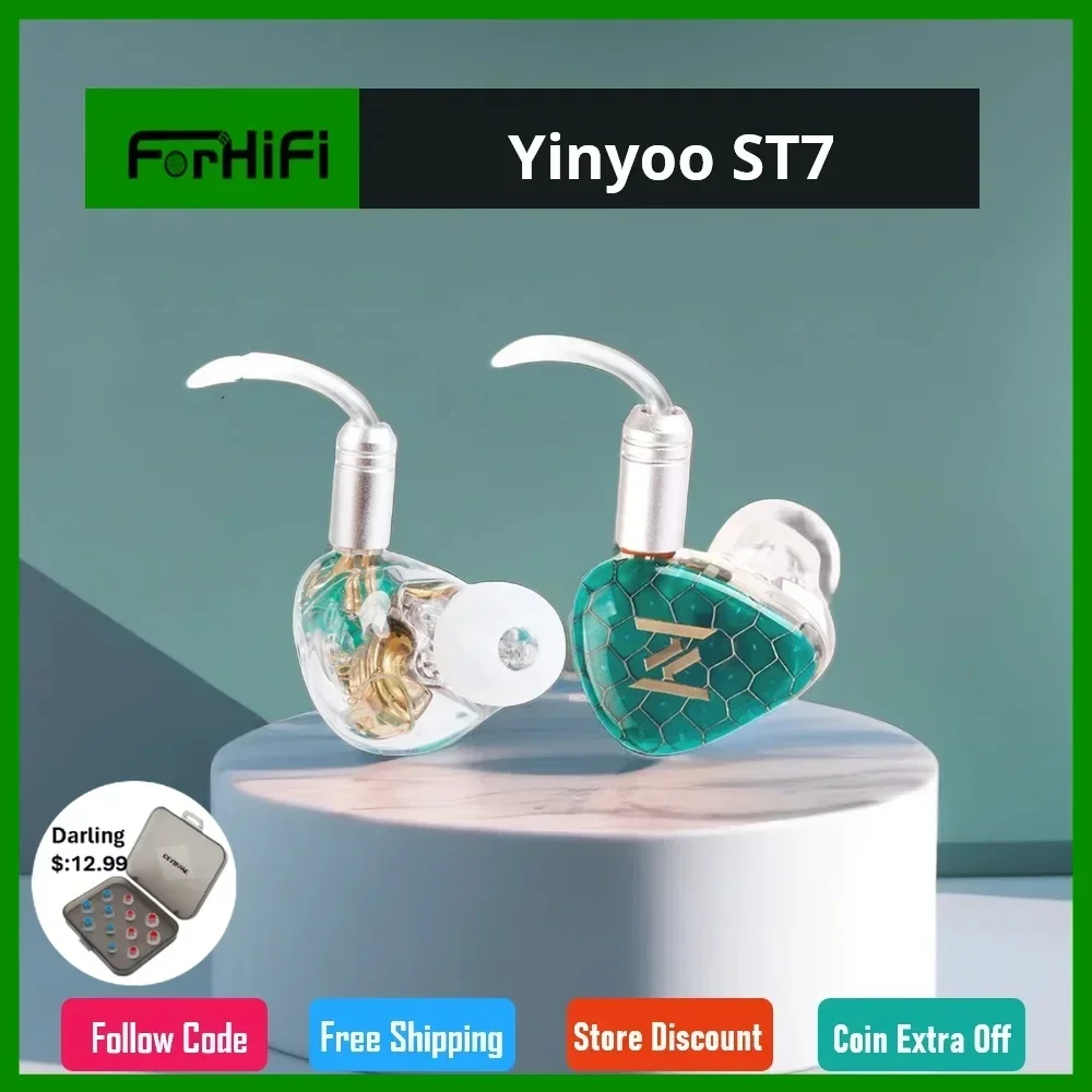 

Yinyoo ST7 In Ear Monitor Earphone 4 Electrostatic Driver Units+2BA+Carbon Nanotube Dynamic Driver Hybrid Earbuds Headphone IEM