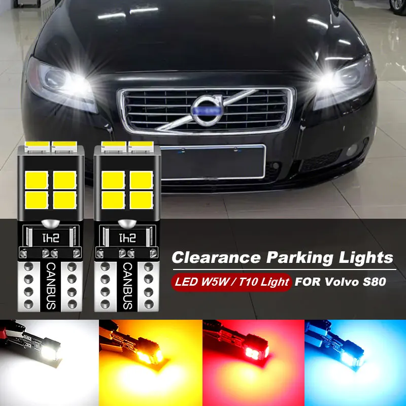 2Pcs For Volvo S80 1998-2013 2002 2003 2004 2005 2006 2007 2008 2009 2010 2011 2012 LED Parking Light Clearance Lamp CANbus