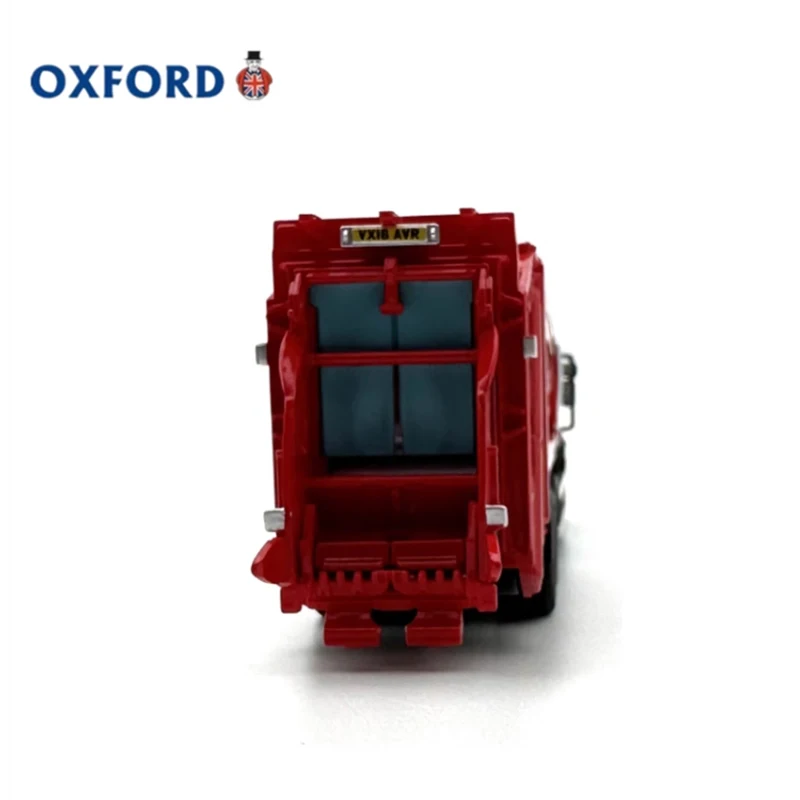 Diecast 1:76 Scale Alloy OXFORD Dennis Red Garbage Collection Truck Car Model Finished Product Simulation Model Gift Display