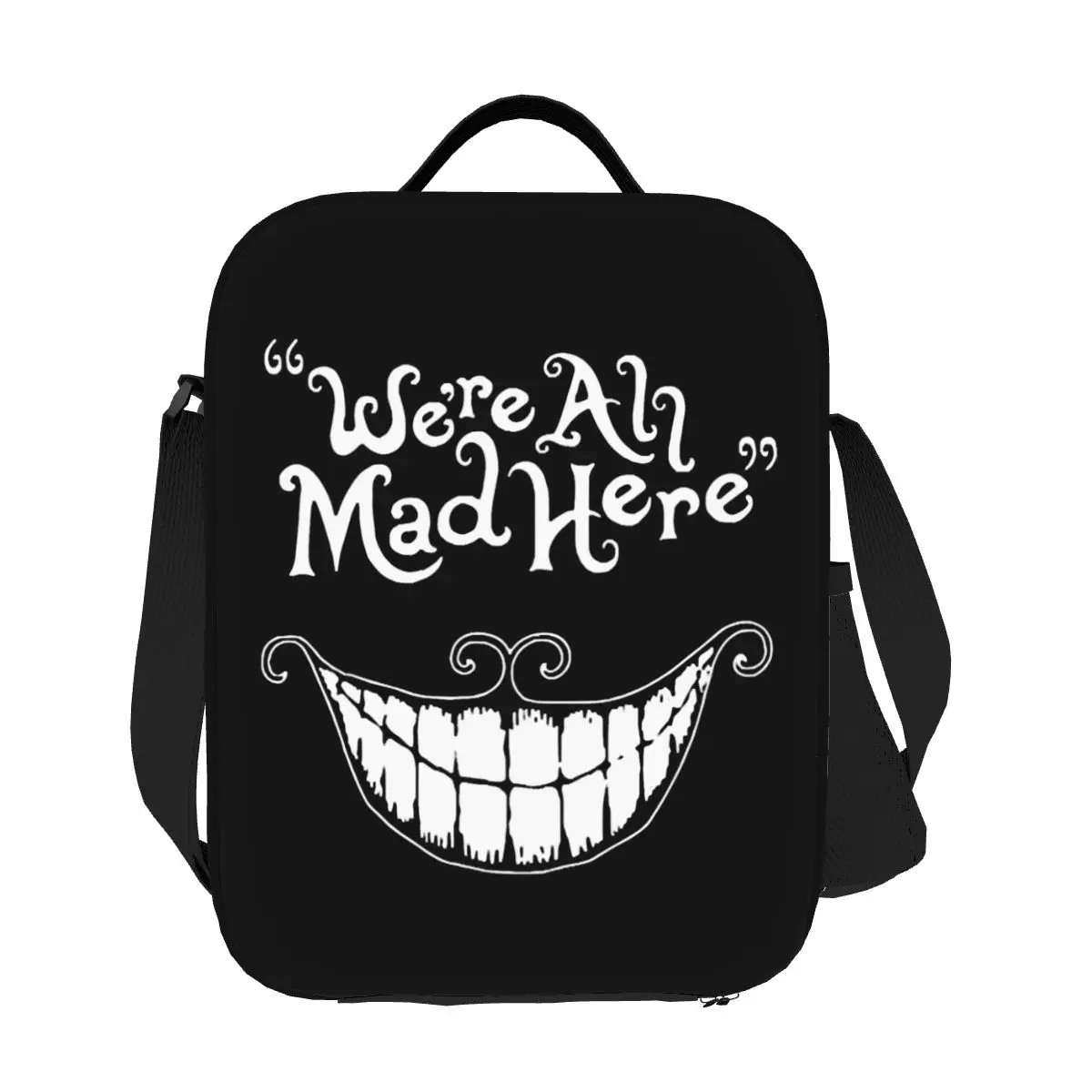 

Custom Alice In Wonderland Cheshire Cat Resuable Lunch Boxes Women Leakproof Thermal Cooler Food Insulated Lunch Bag Office Work