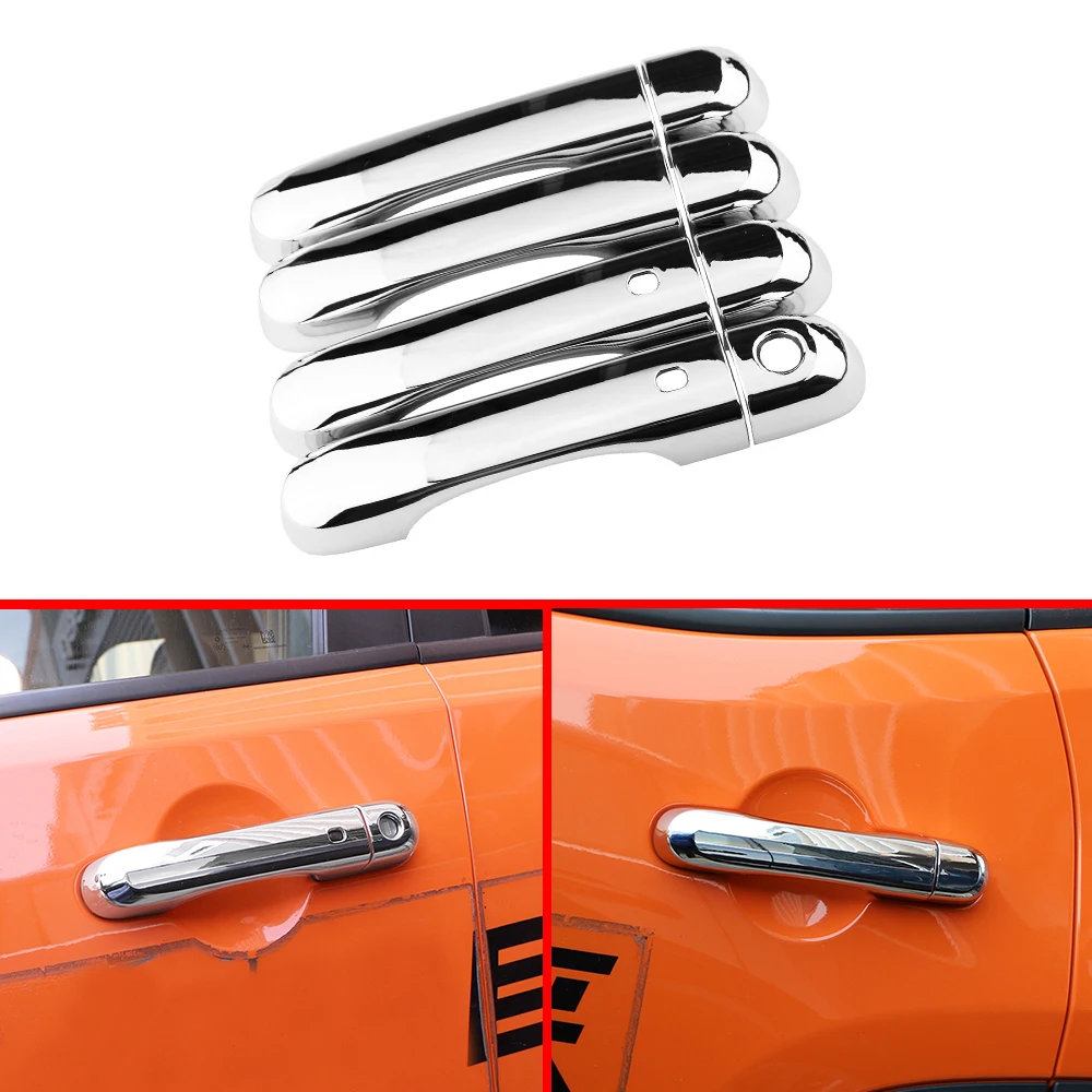 ABS Chrome Car Side Door Handle Decoration Cover Stickers for Jeep Renegade 2016 2017 2018 2019 2020 2021 2022 2023 Up Acc