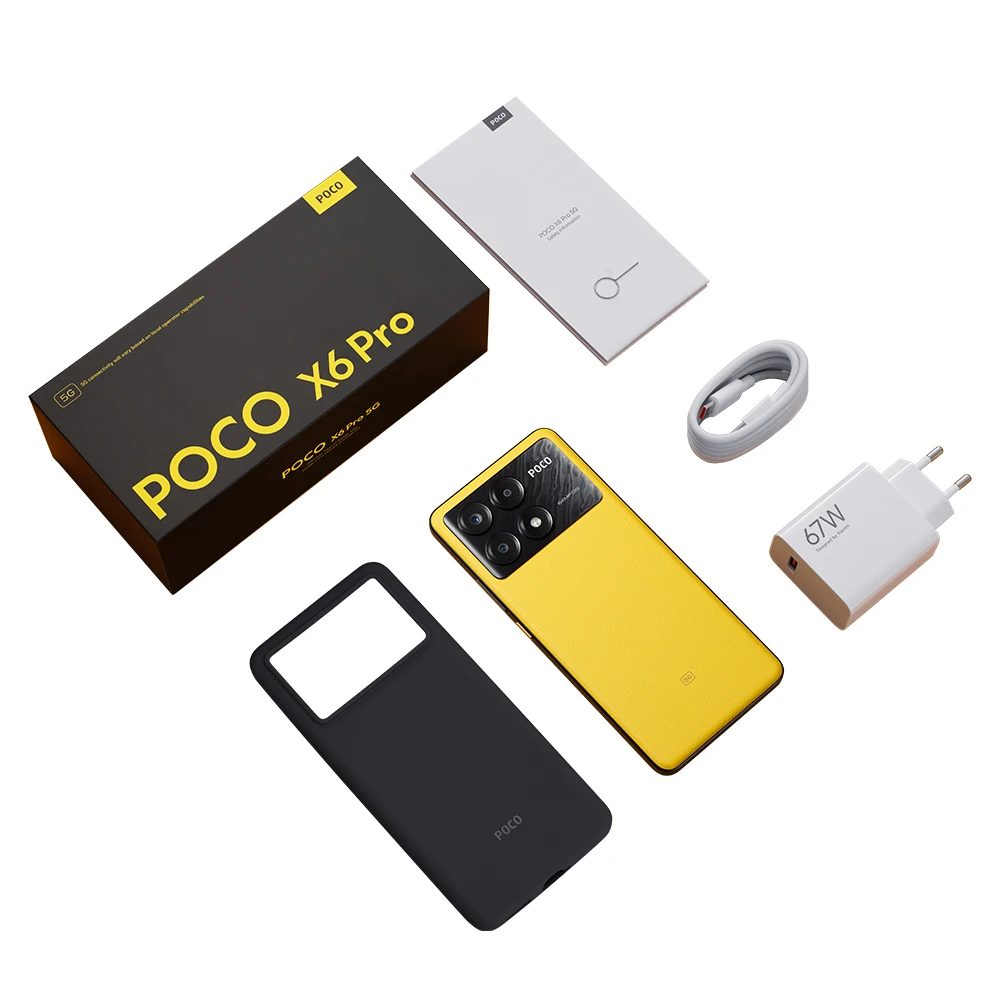 POCO X6 Pro 5G 스마트폰 MTK 크기 8300 NFC 6.67" 120Hz AMOLED 디스플레이 64MP 트라이 카메라 67W 충전 5000mAh