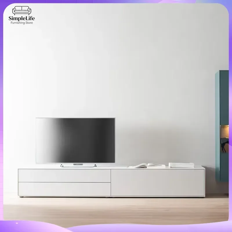 Modern Wall Mounted TV Cabinet for Living Room and Bedroom Smart TV Stand with Storage Shelves and Hidden Wiring Management