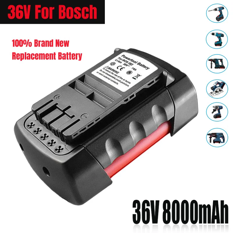 36V 8000mAh Replacement Batteries Lithium-Ion for BOSCH Li-ion Rechargeable Battery BAT810 BAT836 BAT840 GBH36V-LI Power Tool