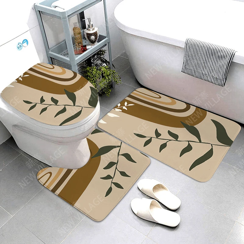 Anti-slip Bath Mat plant Bathroom Rug Shower Mat Decorative Absorbent Foot Mat Entrance Bathtub toilet rug boho Nordic leaf