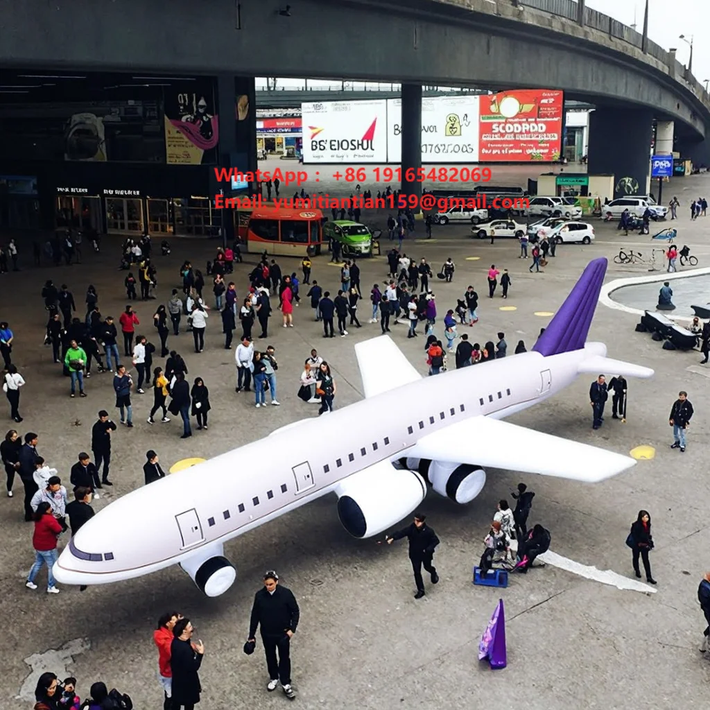 Long Inflatable Plane Large Inflatable Aircraft Aeroplane Model Inflatable Airplane for Advertising