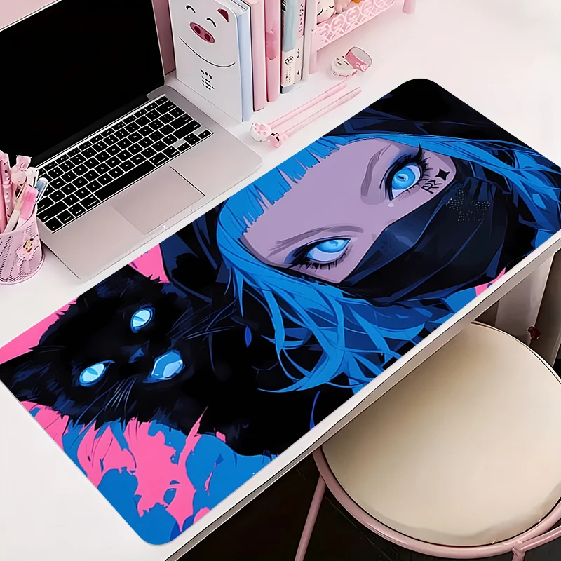 

Mouse Pad Gamer Anti-slip Anime Desk Mat Gaming Devil Oni Mask PC Accessories Tablet Pad Large HD Mousepad Extended Keyboard Mat