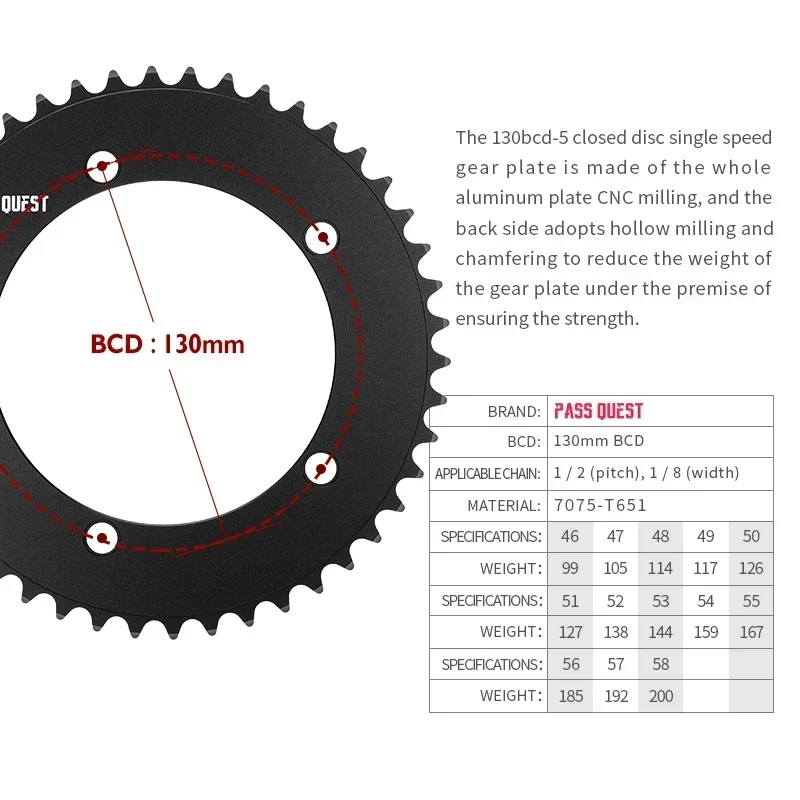 Passt Felkutatás 130 BCD chainring közúti Bicikli Meredt fogas Bicaj összecsukható Bicaj Rablánc Kerék egységes Bicikli chainwheel Bicaj alkatrészek