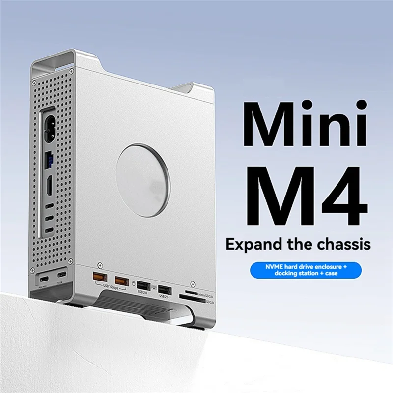 

Latest-Hub Dock Stand For Mac Mini M4 USB C HUB Docking Station With USB 3.2/2.0 SD/TF Supports M. 2 NVME 2230/2242/2260/2280