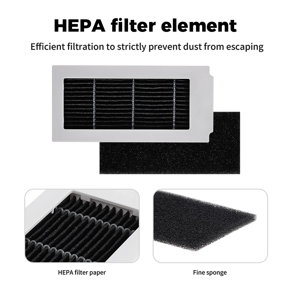 Roller Side Brush HEPA Filter Dust Bags Washable Reusable Spare Part For Ecovacs Deebot X5 OMNI/X5 Max/X5 PRO OMNI/X5 PRO Vacuum