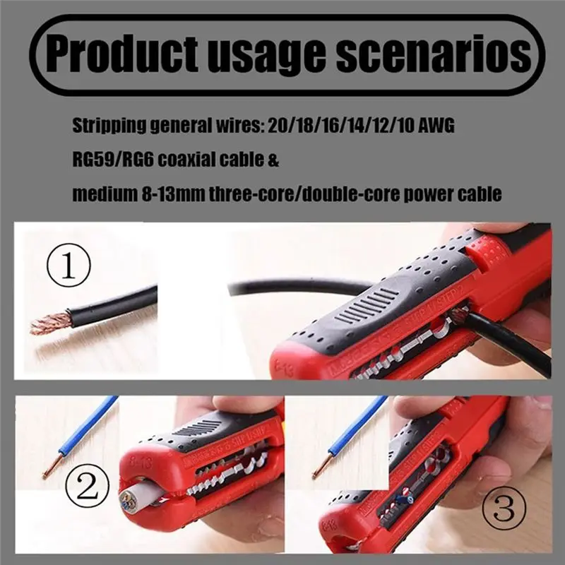 AB47-1PCS Wire Stripper Multi-Function Portable Pen Stripper, Network Cable, Wire, Coaxial Cable, Wire Cutter,10-20AWG