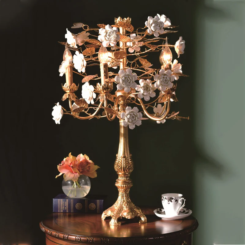 Table Lamp Luxury Home Decoration Hotel L560 * 960H Brass Lamp