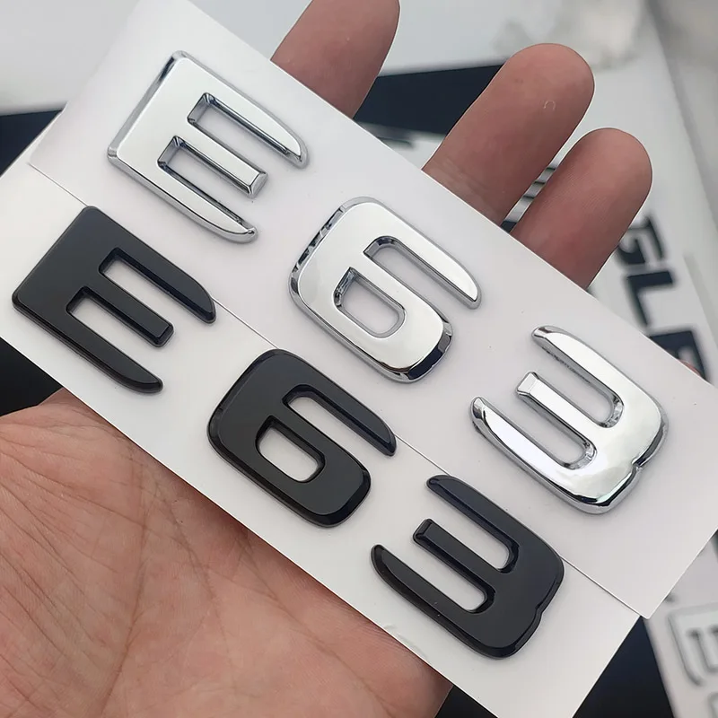 

3D-эмблема E63 из черного хромированного ABS-пластика, наклейка с буквами, шильдик на багажник автомобиля, аксессуар для E63