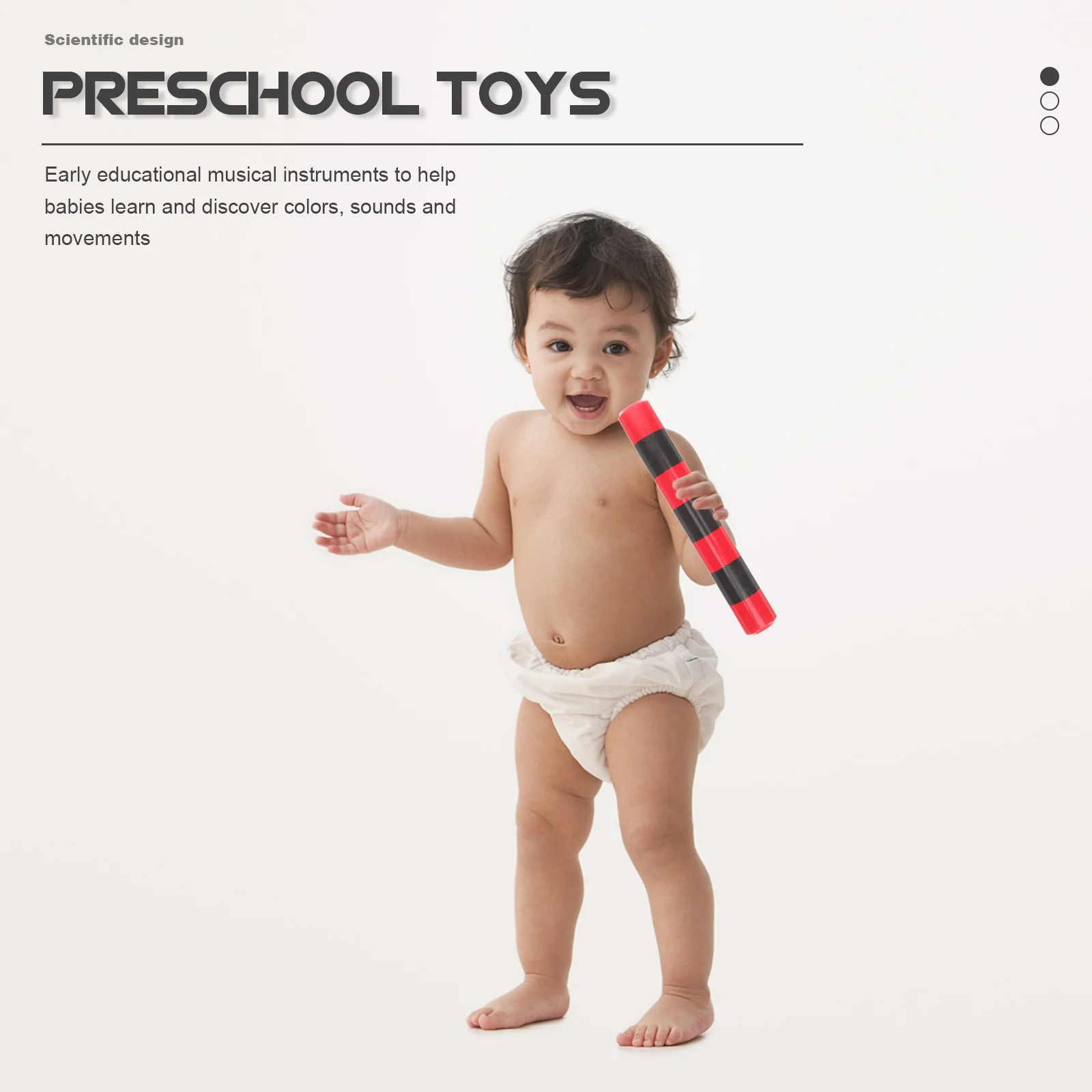 

2Pcs Stripe Rain Stick Educational Early Musical Instrument Music Supplies Wooden Rain Sound Barrel for Sensory Learning