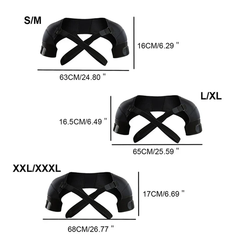 Tutore per spalla doppio regolabile cintura di supporto per spalla sportiva sollievo dal dolore alla schiena doppia fasciatura tracolla a compressione incrociata