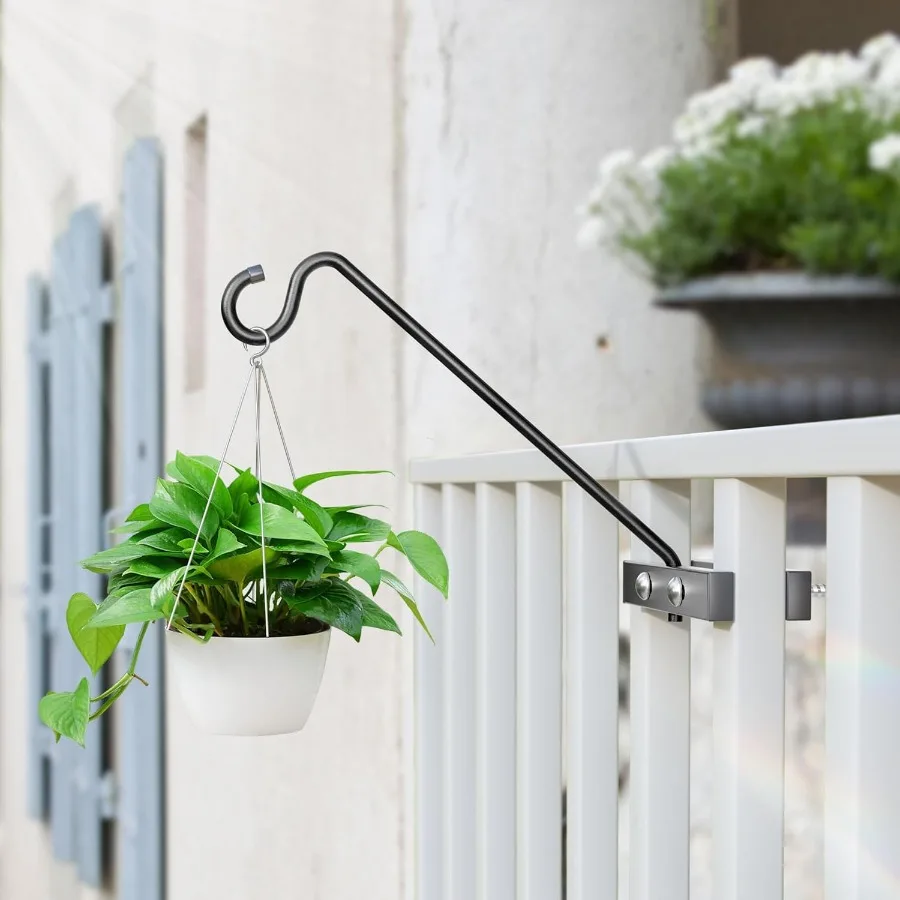12Inch Deck Bird Feeder Hanger for Railing Outdoor Dr Plant Hanger Balcony Railing Hook 22LB Capacity for Hanging Plants Bird F