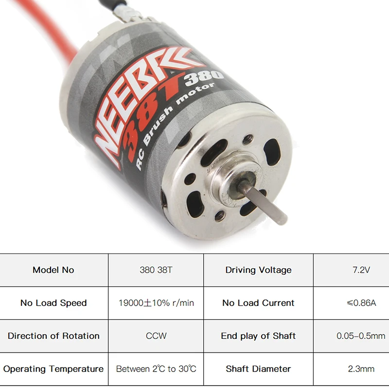 NEEBRC 370 380 390 محرك زاحف من الفولاذ المقاوم للصدأ لـ 1/10 1/12 1/14 1/16 1/24 Monster AXIAL SCX24 B17 TAM54393 TRX 7075